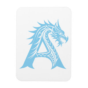 Magnet Flexible Lettre A de style dragon, alphabet du dragon, mono