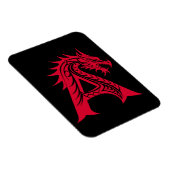 Magnet Flexible Lettre A de style dragon, alphabet du dragon, mono (Côté Droit)