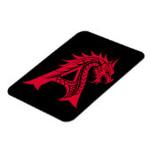 Magnet Flexible Lettre A de style dragon, alphabet du dragon, mono (Côté Gauche)