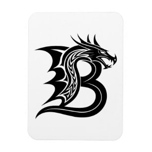 Magnet Flexible Lettre B de style dragon, alphabet dragon, monogra