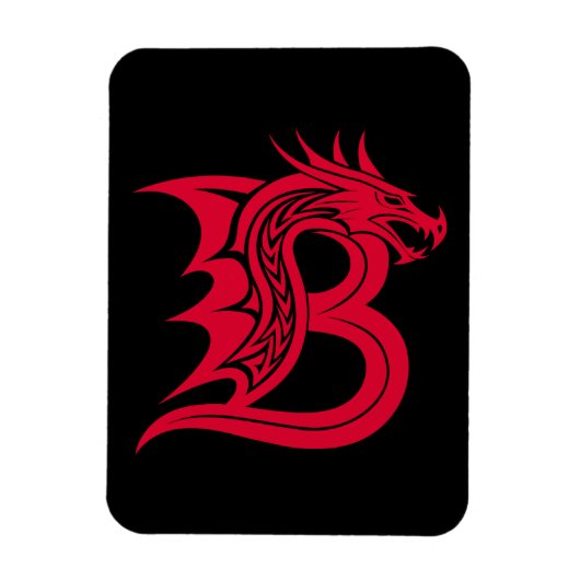 Magnet Flexible Lettre B de style dragon, Alphabet Dragon, Monogra (Vertical)