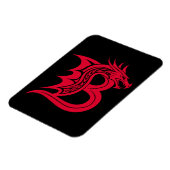 Magnet Flexible Lettre B de style dragon, Alphabet Dragon, Monogra (Côté Gauche)