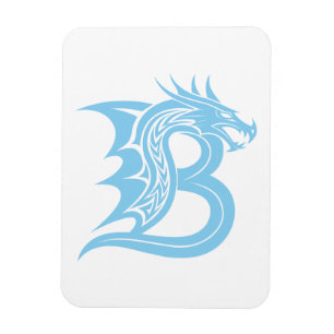 Magnet Flexible Lettre B de style dragon, alphabet du dragon, mono