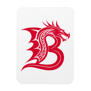 Magnet Flexible Lettre B de style dragon, alphabet du dragon, mono