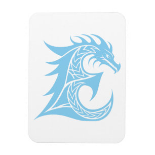 Magnet Flexible Lettre E de style dragon, Alphabet Dragon, Monogra