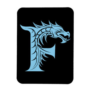 Magnet Flexible Lettre F de style dragon, alphabet du dragon, mono
