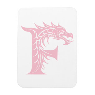 Magnet Flexible Lettre F de style dragon, alphabet du dragon, mono