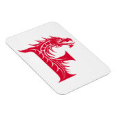 Magnet Flexible Lettre F de style dragon, alphabet du dragon, mono (Côté Droit)