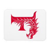 Magnet Flexible Lettre F de style dragon, alphabet du dragon, mono (Horizontal)