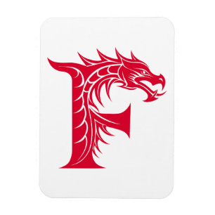 Magnet Flexible Lettre F de style dragon, alphabet du dragon, mono