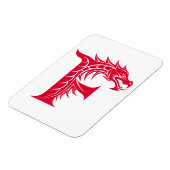 Magnet Flexible Lettre F de style dragon, alphabet du dragon, mono (Côté Gauche)