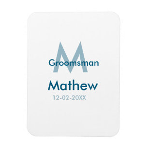 Magnet Flexible Lettre masculine de nom de garçon d'honneur bleu m