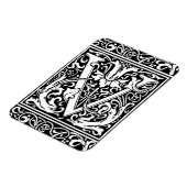 Magnet Flexible Lettre V Monogramme Médiéval Art Nouveau (Côté Gauche)