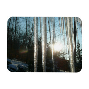 Magnet Flexible Lever du soleil à travers Icicles hiver Photograph