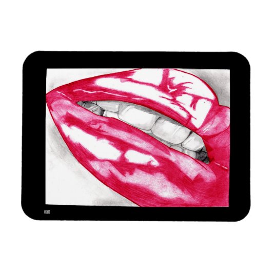 Magnet Flexible Lèvres chaudes (Fuschia) (Horizontal)