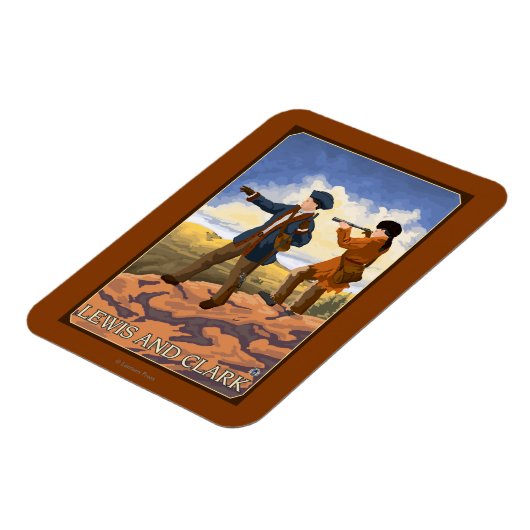 Magnet Flexible Lewis et Clark Explorer l'Ouest (Côté Gauche)