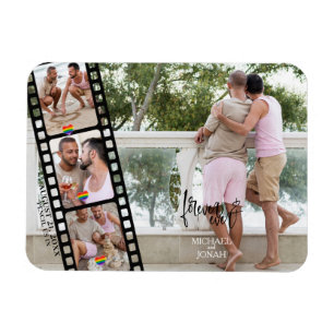Magnet Flexible LGBTQ 4 PHOTO Filmstrip Enregistrer la date