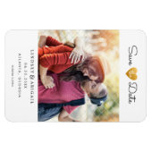 Magnet Flexible LGBTQ Gold Heart Save the Date with Photo (Horizontal)
