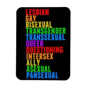Magnet Flexible LGBTTQQIAAP Gay pride arc-en-ciel Diversité acrost