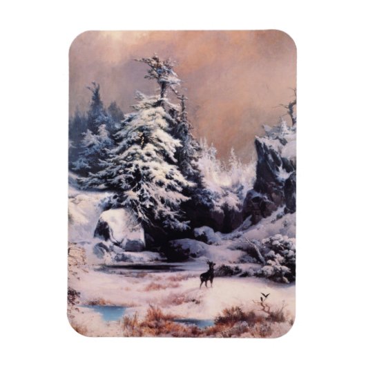 Magnet Flexible L'hiver dans les Rocheuses (par Thomas Moran) (Vertical)
