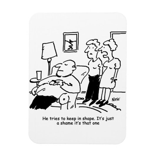 Magnet Flexible L'homme obèse inapte en surpoids essaie de garder (Vertical)