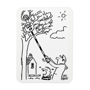 Magnet Flexible L'homme sucette sauve un ballon dans un arbre. Drô