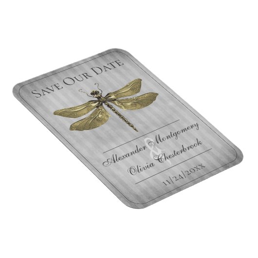 Magnet Flexible Libellule Bijou Or Save the Date (Côté Droit)