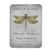 Magnet Flexible Libellule Bijou Or Save the Date (Vertical)
