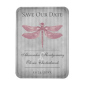 Magnet Flexible Libellule Bijou Rose Enregistrer la Date (Vertical)