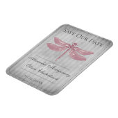 Magnet Flexible Libellule Bijou Rose Enregistrer la Date (Côté Gauche)