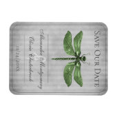 Magnet Flexible Libellule Bijou Verte Enregistrer la Date (Horizontal)