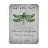 Magnet Flexible Libellule Bijou Verte Enregistrer la Date (Vertical)