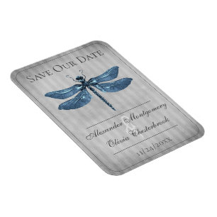 Magnet Flexible Libellule Bleue Bijou Enregistrez la Date