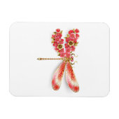 Magnet Flexible libellule de fleurs avec sakura de bijoux (Horizontal)
