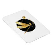 Magnet Flexible libellule d'or en cercle noir (Côté Droit)