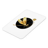 Magnet Flexible libellule d'or en cercle noir (Côté Gauche)
