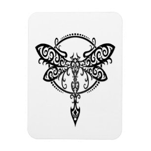Magnet Flexible Libellule noire de tourbillonnement sur le blanc