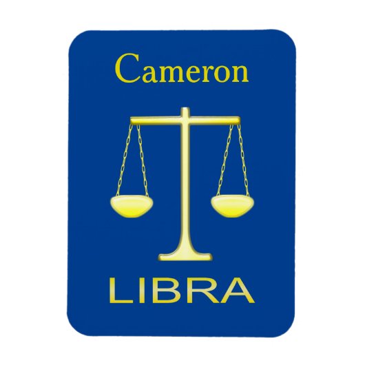 Magnet Flexible Libra Golden Scales Star Sign Custom (Vertical)