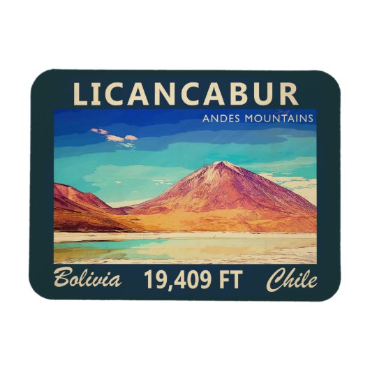 Magnet Flexible Licancabur Amérique du Sud Vintage (Horizontal)