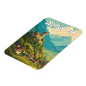 Magnet Flexible Liechtenstein Illustration Travel Art Vintage (Côté Gauche)