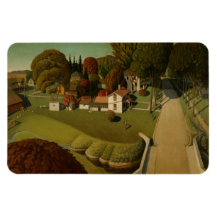 Magnet Flexible "Lieu de naissance d'Herbert Hoover" Grant Wood Ma