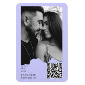 Magnet Flexible Light Periwinkle Couple Photo QR Code Wedding  (Vertical)