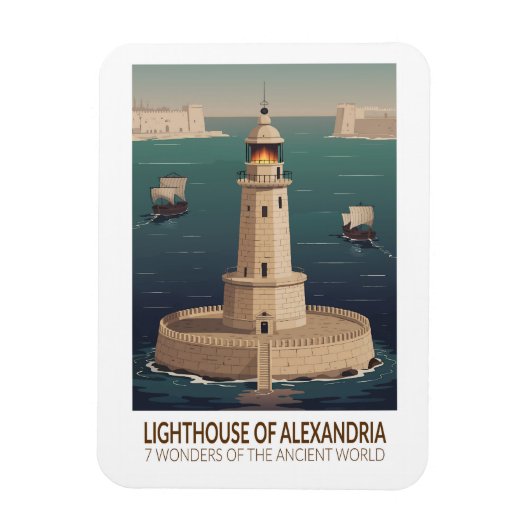 Magnet Flexible Lighthouse of Alexandria 7 Wonders of the World (Vertical)