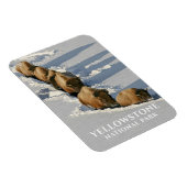 Magnet Flexible Ligne de bison Marcher à travers la neige profonde (Côté Droit)