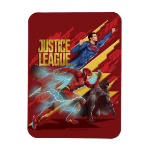 Magnet Flexible Ligue de Justice Badge Superman, Flash et Batman