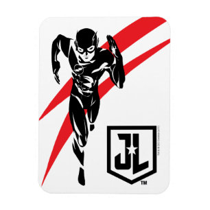 Magnet Flexible Ligue de Justice   Flash Running Noir Pop Art