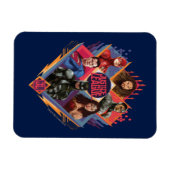 Magnet Flexible Ligue de Justice | Insigne du groupe de hachures d (Horizontal)