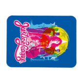 Magnet Flexible Ligue de Justice | Retro Group & Logo Pop Art (Horizontal)