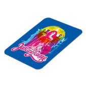 Magnet Flexible Ligue de Justice | Retro Group & Logo Pop Art (Côté Gauche)