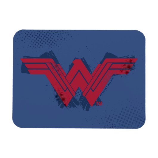 Magnet Flexible Ligue de Justice | Symbole de femme Wonder brossé (Horizontal)
